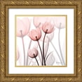 thumbnail image 1 of Koetsier, Albert 26x26 Gold Ornate Wood Framed with Double Matting Museum Art Print Titled - Blush Luster Tulips, 1 of 4