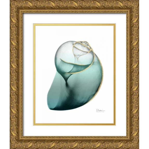 Koetsier, Albert 26x31 Gold Ornate Wood Framed with Double Matting Museum Art Print Titled - Shimmering Snail 3