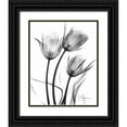 thumbnail image 1 of Koetsier, Albert 26x32 Black Ornate Wood Framed with Double Matting Museum Art Print Titled - Tulip Arrangement in BandW, 1 of 4