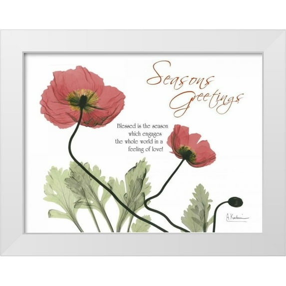 Koetsier, Albert 32x25 White Modern Wood Framed Museum Art Print Titled - Iceland Poppies Seasons