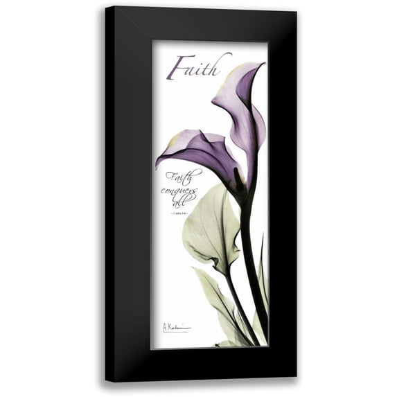 Koetsier, Albert 7x14 Black Modern Framed Museum Art Print Titled - Calla Lily in Purple - Faith