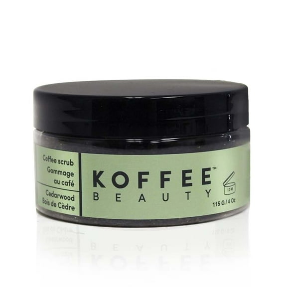 Koffee Beauty Coffee Scrub, Body Scrub for Women, Cedarwood, 4 oz