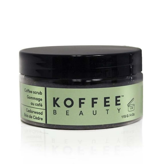 Koffee Beauty Coffee Scrub, Body Scrub for Women, Cedarwood, 4 oz