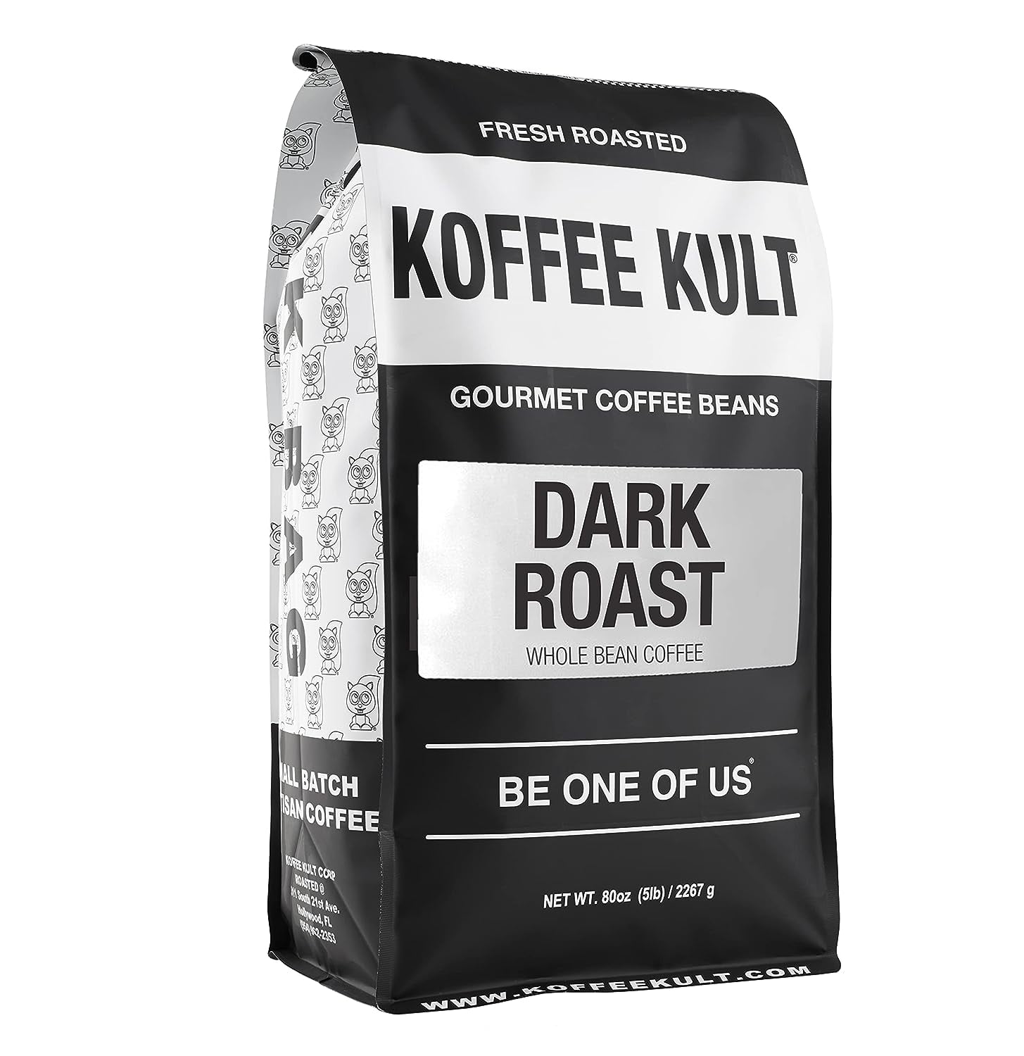 Koffee Kult Dark Roast Whole Bean Coffee - Small Batch Gourmet Aromatic Artisan Blend 100% Arabica Coffee Organically Sourced (Dark Roast, 80 Ounces)