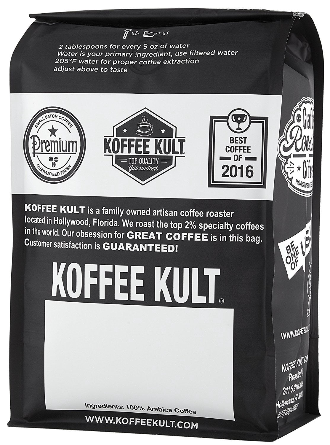 Koffee Kult Brazil Medium Roast Coffee Beans - 32oz Whole Bean, Single Origin Brazilian Arabica