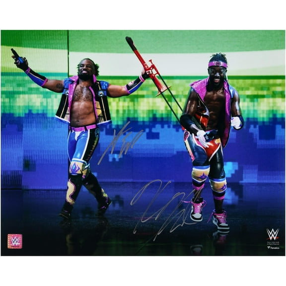 Kofi Kingston and Xavier Woods WWE Autographed 16" x 20" Entrance Photograph - Fanatics Authentic Certified