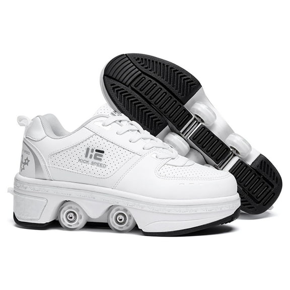 Kofuboke WK WHITE 40 Unisex Outdoor Sports Skating Invisible Roller Skates, White