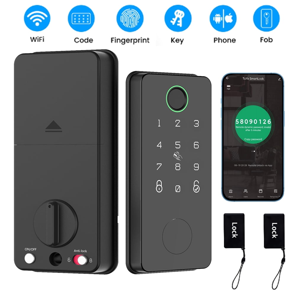 Kogiio Smart Lock Fingerprint Door latch Keyless Entry WiFi Door Lock