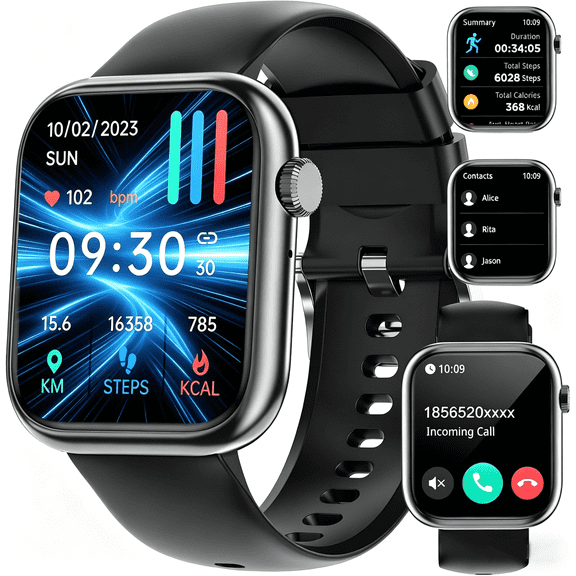 Smart Watch for Men Women, Bluetooth Call Fitness Tracker, Heart Rate Monitor, Sleep Tracking, Waterproof Smartwatch for Android iPhone