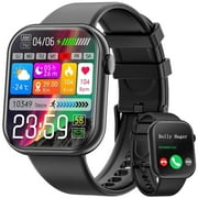 Kogiio Smart Watch Answer/Make a Call Bluetooth Smart Watch for IOS Android Men's and Women's Watch Black