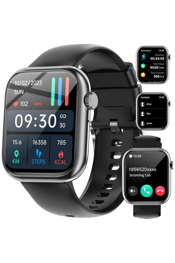 Smart Watch Answer/Make a Call Bluetooth Smart Watch for IOS Android Men's and Women's Watch Black