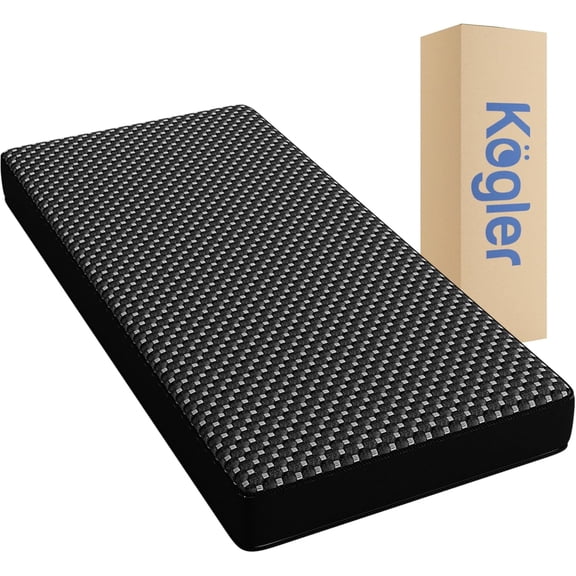 Kogler Premium 7-Inch Thick High-Density Foam Semi-Truck & RV Mattress with Gel-Infused Memory Foam - Luxury Comfort on The Road, 42X80, Black