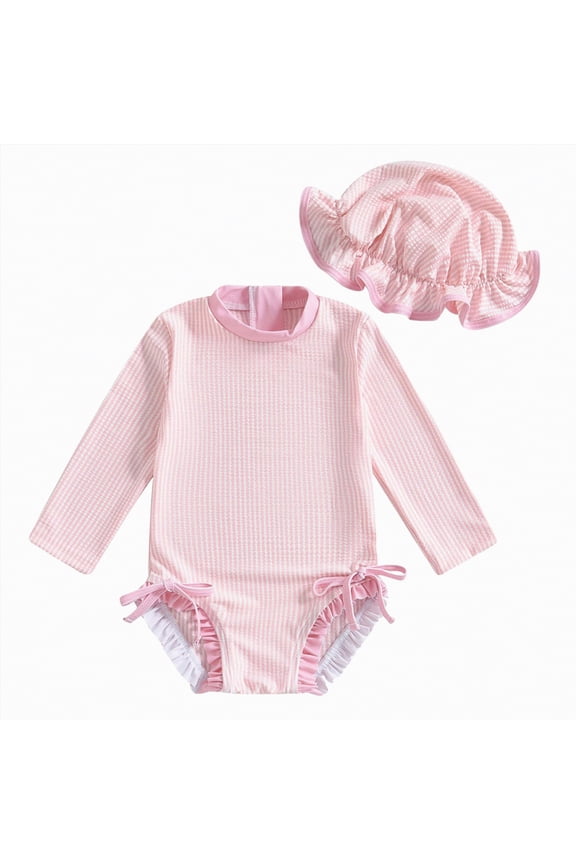 Baby Bathing Suit Baby Girl Toddler Rash Guard Swimsuit Sun Protection Beachwear Zipper Bathing Suit 6 12 Months (Red,6-12 Months)