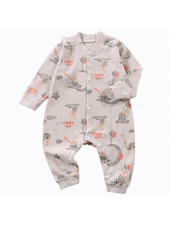 Baby Boy Clothes Infant Baby Girl Boy Romper Newborn Outfit Bodysuit Jumpsuit Long Sleeve Romper 0 3 6 9 12 18 24 Months (Light Gray,0-3 Months)