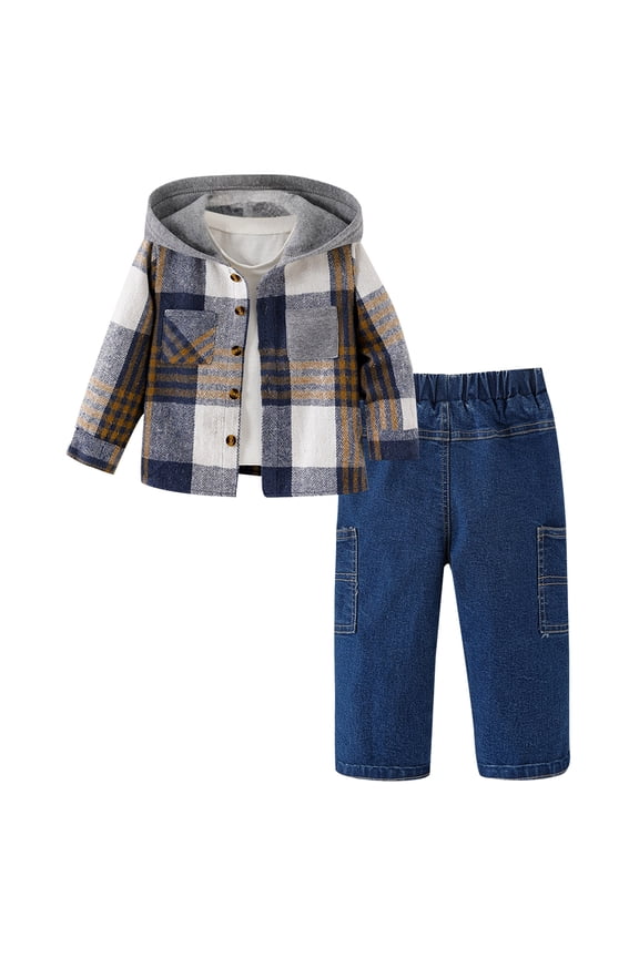 Baby Boy Clothes Winter Boys 2-Piece Warm Sets, Warm Hoodie and Pants Bundle Set for Boys 2T 3T (Grey,2-3 Years)