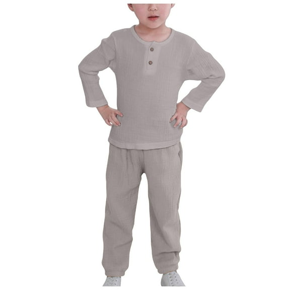 Kogui Baby Boy Clothes Winter Boys Warm Sweatshirt & Sweatpants Set, 2-Piece Size 6 12 Months (Grey,6-12 Months)