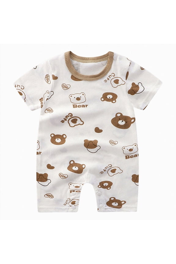 Baby Boy Newborn Baby Boy Summer Golf Outfit Short Sleeve Polo Shirt Short Jumpsuit for 0-18M Boys 0 3 6 9 12 18 24 Months (Brown,3-6 Months)