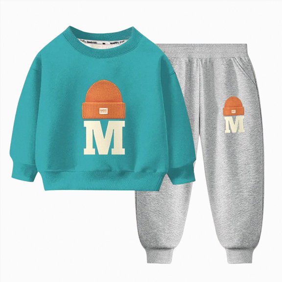 Kogui Baby Boy Outfit Little Boys Jogger Set Long Sleeve Casual Outerwear 3 6 9 12 24 Months 2T 3T 4T (U,1-2 Years)