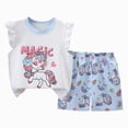 thumbnail image 1 of Kogui Baby Boy Outfits Toddler Baby Girl Clothes Summer Outfits Kids Sleeve T-Shirt Tops Shorts Sets 3 6 9 12 18 24 Months 2T 3T 4T (Blue,6-12 Months), 1 of 4