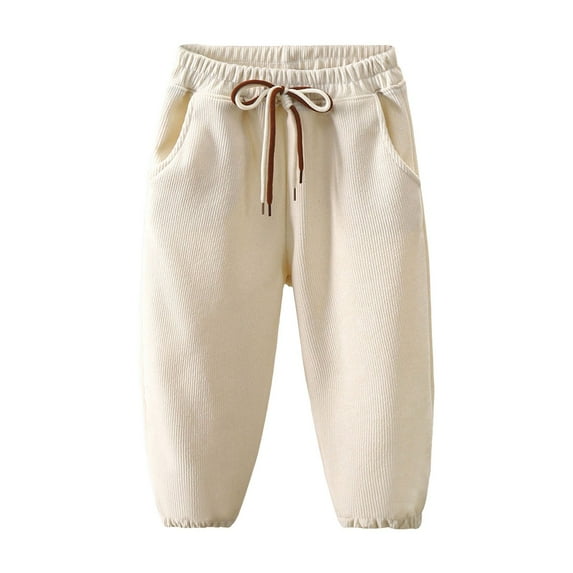 Kogui Baby Boy Pants Boys Toddler Sweatpants Boys Joggers Pants for Kids Size 3T 4T (White,3-4 Years)