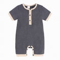 thumbnail image 1 of Kogui Baby Boy Rompers Newborn Baby Boy Clothes Short Sleeve Shirt Romper Jumpsuit Bodysuit One-Piece Summer 0 3 6 9 12 18 24 Months (Grey,6-12 Months), 1 of 9