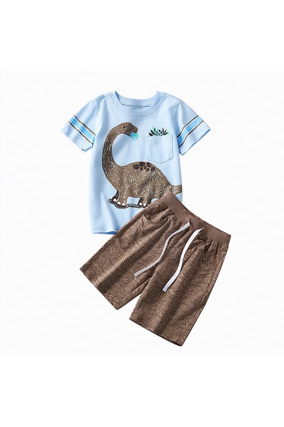 Baby Boy Sets Toddler Baby Boy Hunting Outfits Camo Short Sleeve T Shirt Shorts Set Casual Summer Clothes 2Pcs 5T 6T (Sky Blue,5-6 Years)