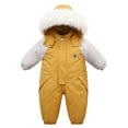 thumbnail image 1 of Kogui Baby Boy Snowsuit Toddler Snow Suit Baby Snowsuit Infant Winter Coat Puffer Clohtes Hoodie 6 12 Months (Yellow,6-12 Months), 1 of 2
