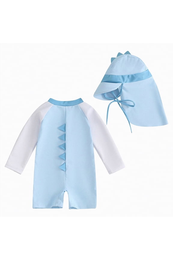 Baby Boy Swimming Suit UPF 50+ Long Sleeve Baby Swimsuit Sun Protection Sunsuit for Newborn Infant Toddler Boys 12 18 Months (Blue,12-18 Months)