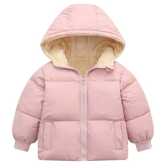 Kogui Baby Boy Winter Coat Girls' Puffer Jacket Soft Fleece Lined Warm Hooded Winter Coat 12 18 Months (Pink,12-18 Months)