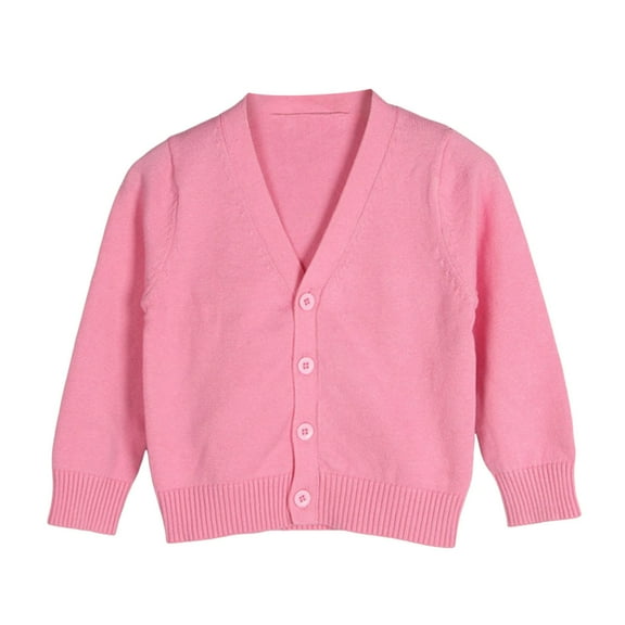Kogui Baby Cardigan Toddler Baby Boy Girl Embroidery Sweater Outfit Long Sleeve Button Up Cardigan Fall Winter Clothes Size 18 24 Months (Pink,18-24 Months)