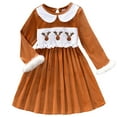 thumbnail image 1 of Kogui Baby Christmas Dress Girl Girls Long Sleeve Dresses, Soft Casual Dresses for Kids Size 12 18 Months(Brown,12-18 Months), 1 of 6