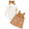 thumbnail image 1 of Kogui Baby Christmas Outfit Outfit Girl Long Sleeve Romper Ruffle Skirt Sets Fall Clothes 1 3 Months (Yellow,1-3 Months), 1 of 9