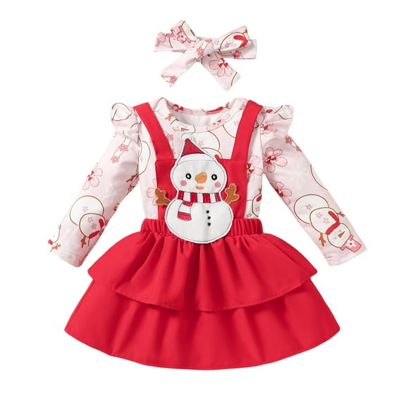 Kogui Baby Christmas Outfits Girl Clothes Baby Girl Dresses Outfits Toddler Romper Skirt Set 0 3 Months (Pink,0-3 Months)