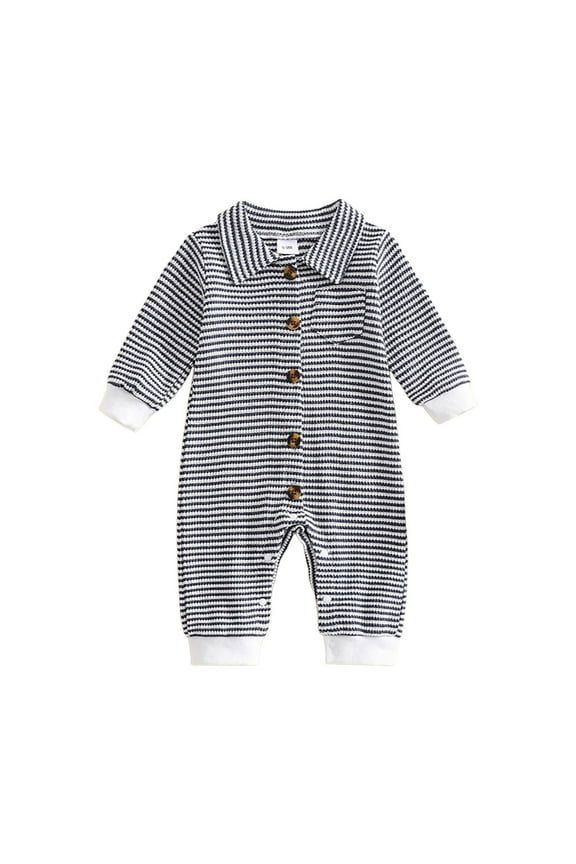 Baby Clothes Boy Baby Boy Clothes Long Sleeve Printed Snap Romper with Pocket Baby Boy Outfits 0 3 6 9 12 18 24 Months (Black,3-6 Months)