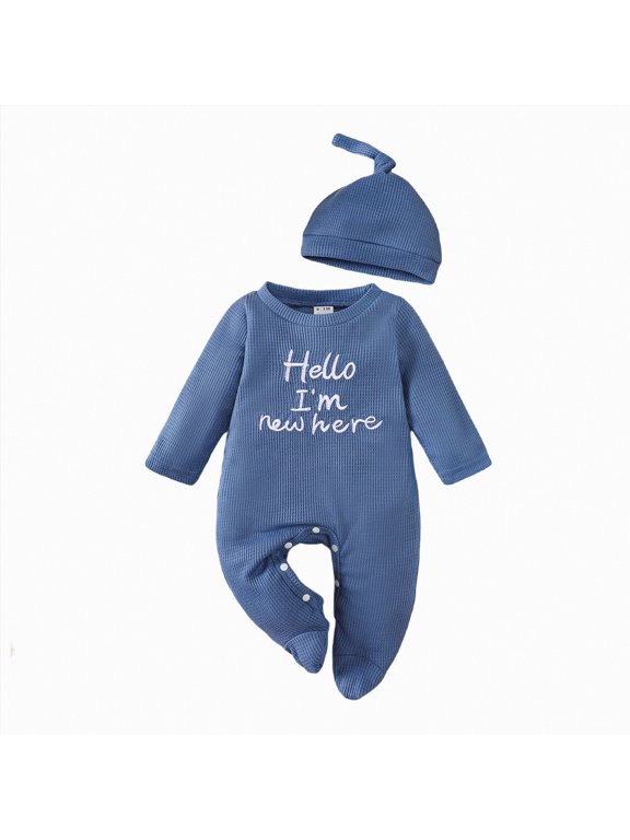 Baby Clothes for Boys Toddler Baby Boy Fall Clothes Collared Jumpsuit Romper Long Sleeve One Piece Outfits 0 3 6 9 12 18 24 Months (Blue,6-12 Months)