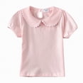 thumbnail image 1 of Kogui Baby Clothes for Girls Girls Short Sleeve Shirts Crewneck Ruched Side Slim Fit Tops Casual Tee Shirt 18 24 Months (Pink,18-24 Months), 1 of 4