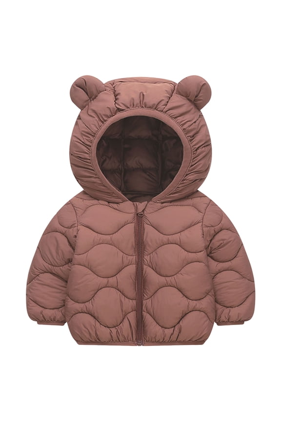 Baby Coats Baby Boys Girls Hooded Coat Winter Lightweight Down Jacket Packable Coat 4T 5T (Coffee,4-5 Years)
