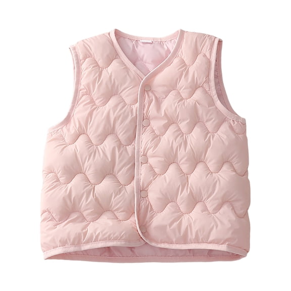 Kogui Baby Fall Puffer Vest Girls Puffer Vest Kids Zip Up Padded Gilet Winter Quilted Jackets Fashion Outwear 18 24 Months (Light Pink,18-24 Months)