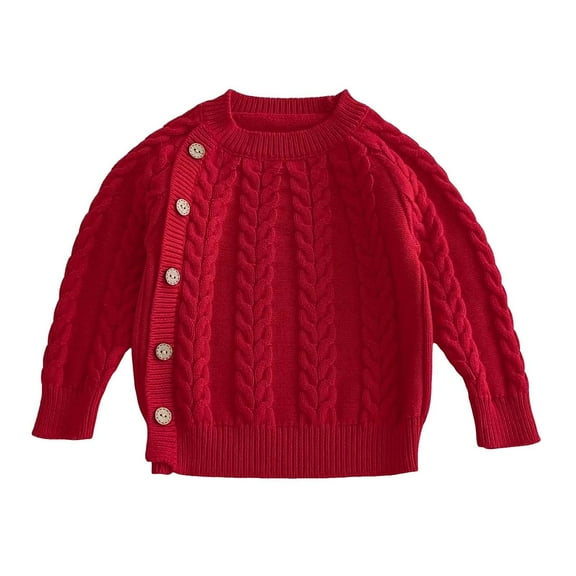 Kogui Baby Girl Cardigan Girl's Lightweight Cardigan Crochet Long Sleeve Soft Cardigans Size 18 24 Months (Red,18-24 Months)