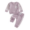 thumbnail image 1 of Kogui Baby Girl Clothes Baby Girl Outfit Sweatshirt Fall Long Sleeve Shirt Pants Set 6 12 Months (Purple,6-12 Months), 1 of 4