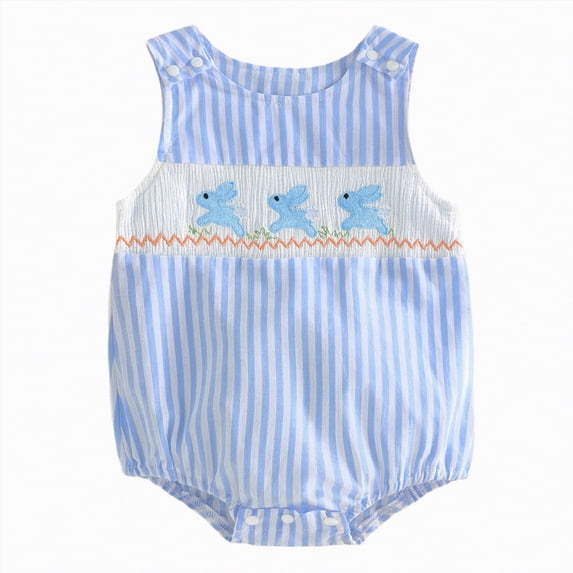 Kogui Baby Girl Clothes Bodysuit Baby Short Sleeve Bodysuits Summer Newborn Infant Girls Rompers 0 3 6 9 12 18 24 Months (Blue,3-6 Months)