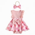 thumbnail image 1 of Kogui Baby Girl Fourth of July Bodysuit Baby Girl Short Sleeve Bodysuit Romper Casual 0 3 6 9 12 18 24 Months (Pink,12-18 Months), 1 of 9
