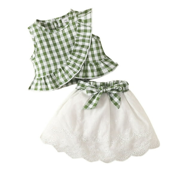 Kogui Baby Girl Outfit T-Shirt Pretty Skirt Set and 2 Piece Outfit Set Infant to Little Kid 12 18 Months (Green,12-18 Months)