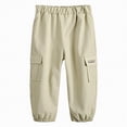 thumbnail image 1 of Kogui Baby Girls Boys Cute Bloomers Kids Boys Pants Boys Cargo Pants Stretch Elastic Waist School Kids Twill Joggers 12 18 Months (Khaki,12-18 Months), 1 of 3