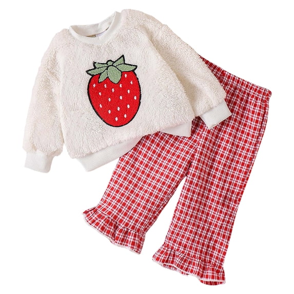 Kogui Baby Girls' Clothing Sets Fall Girls Fall Outfit Teen 2 Piece Sweatshirt and Sweatpant Tracksuit Fashion Cute Clothes 9 12 Months (White,9-12 Months)