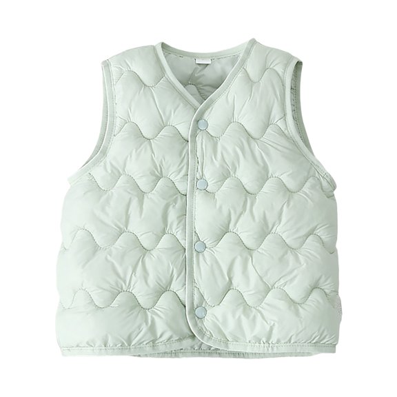 Kogui Baby Girls Outerwear Vests Girls Down Vest Kids Winter Warm Quilted Jacket Toddlers Sleeveless Coat Outerwear 18 24 Months (Green,18-24 Months)