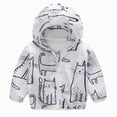 thumbnail image 1 of Kogui Baby Jacket Baby Girls Sunscreen Jacket Cartoon Print Hooded Nylon Windbreaker Lightweight Zipper Coat for Toddler Sizes 12M-5Y (White,18-24 Months), 1 of 3