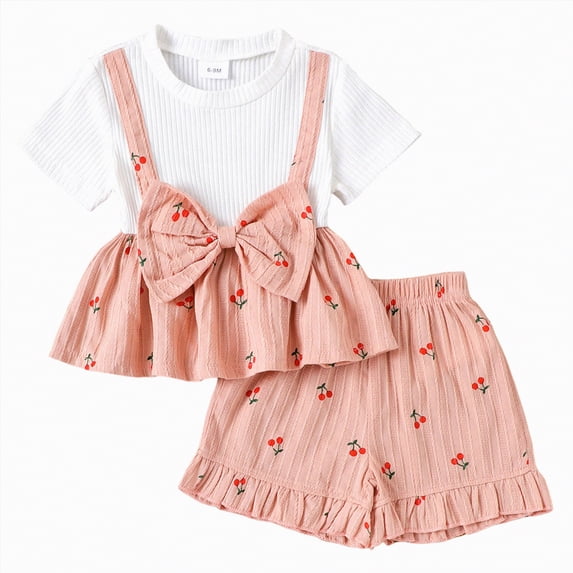 Kogui Baby Outfits Baby Girls and Toddler Tank Top and Shorts 2 Piece Outfit Set 3 6 9 12 18 24 Months 2T 3T 4T (Pink,12-18 Months)