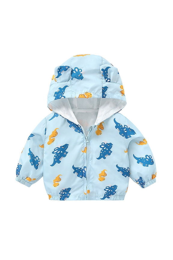 Baby Rain Jackets Boys Toddler Boys Raincoat Waterproof,Lightweight Kids Rain Poncho Jacket Windbreaker Outwear Coat Size 6 12 Months (Blue,6-12 Months)