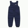 thumbnail image 1 of Kogui Baby Snow Bibs Toddler Boys Girls Snow Pants Kids Snow Suit Bibs Puffer Winter Warm Zip Up Baby 0ne Piece Snowsuit Waterproof Overalls 6 12 Months (Navy,6-12 Months), 1 of 6